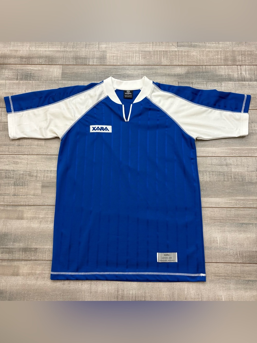 Vintage Xara Soccer Futbol Jersey 90s Y2K Polyester Blue-White Mens Size Medium